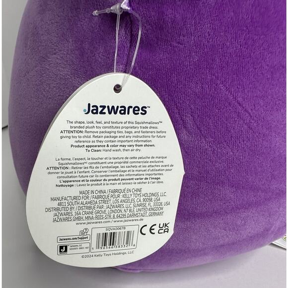 Squishmallows 2024 Valentines Hartman the Purple Monkey 11” - Picture 9 of 9